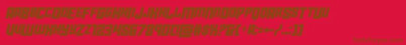 フォントstarguarddropcaseital – 赤い背景に茶色の文字