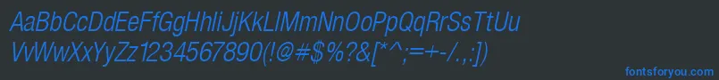 SansLightCond.Italic Font – Blue Fonts on Black Background