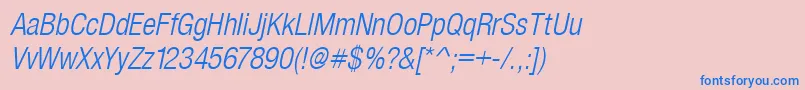SansLightCond.Italic Font – Blue Fonts on Pink Background