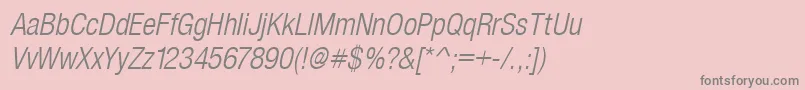 Czcionka SansLightCond.Italic – szare czcionki na różowym tle