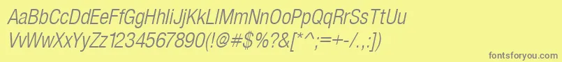 SansLightCond.Italic Font – Gray Fonts on Yellow Background