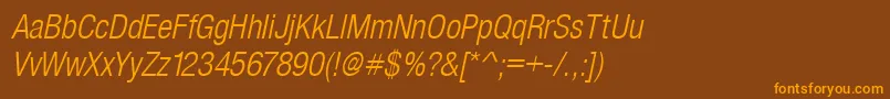 SansLightCond.Italic Font – Orange Fonts on Brown Background