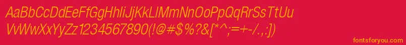 SansLightCond.Italic Font – Orange Fonts on Red Background