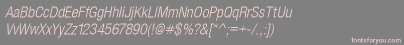 SansLightCond.Italic Font – Pink Fonts on Gray Background