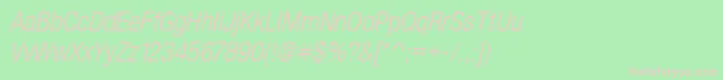 SansLightCond.Italic-fontti – vaaleanpunaiset fontit vihreällä taustalla