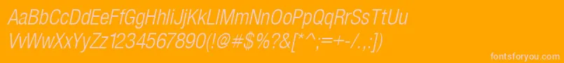 SansLightCond.Italic Font – Pink Fonts on Orange Background