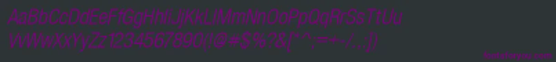SansLightCond.Italic Font – Purple Fonts on Black Background