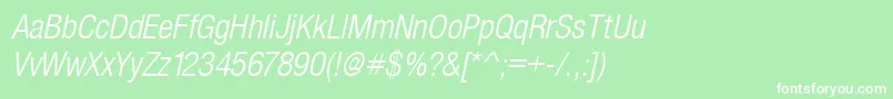 SansLightCond.Italic Font – White Fonts on Green Background