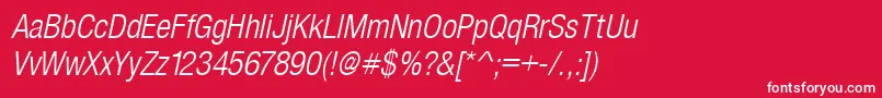 SansLightCond.Italic Font – White Fonts on Red Background