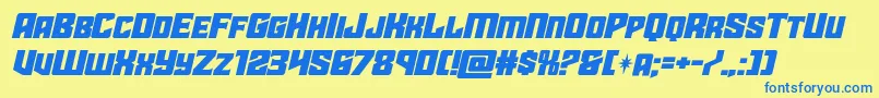 starguardexpandital Font – Blue Fonts on Yellow Background