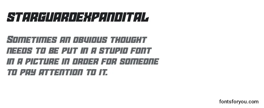 Review of the Starguardexpandital (141871) Font