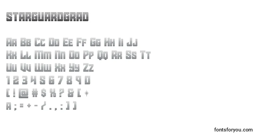 Schriftart Starguardgrad – Alphabet, Zahlen, spezielle Symbole