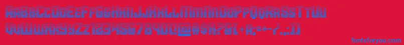 starguardgrad-Schriftart – Blaue Schriften auf rotem Hintergrund