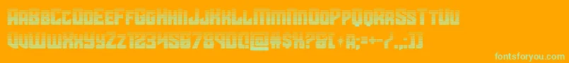 starguardgrad-Schriftart – Grüne Schriften auf orangefarbenem Hintergrund