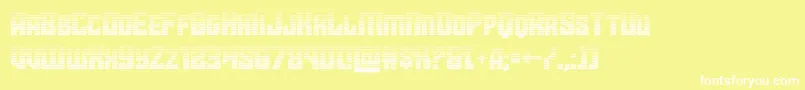 starguardgrad-Schriftart – Weiße Schriften auf gelbem Hintergrund