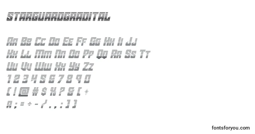 A fonte Starguardgradital (141875) – alfabeto, números, caracteres especiais