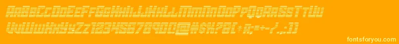 starguardgradital-Schriftart – Gelbe Schriften auf orangefarbenem Hintergrund