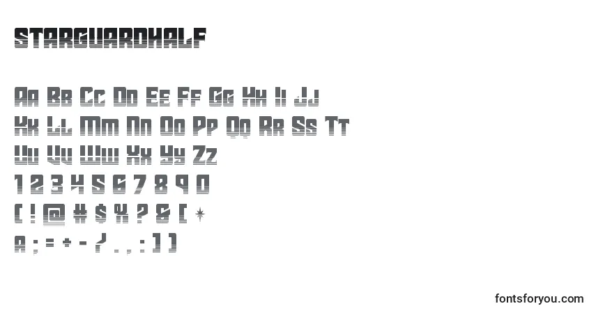 Шрифт Starguardhalf (141877) – алфавит, цифры, специальные символы