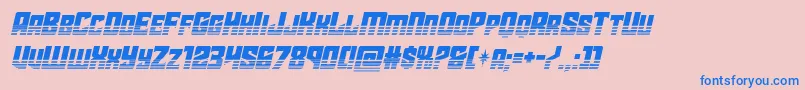 starguardhalfital-Schriftart – Blaue Schriften auf rosa Hintergrund