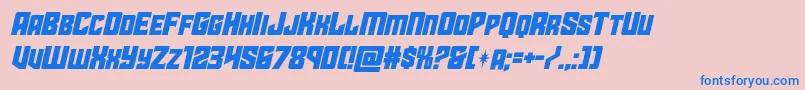 starguardital-Schriftart – Blaue Schriften auf rosa Hintergrund