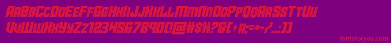 starguardital-Schriftart – Rote Schriften auf violettem Hintergrund