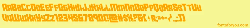 starguardleft-Schriftart – Orangefarbene Schriften auf gelbem Hintergrund