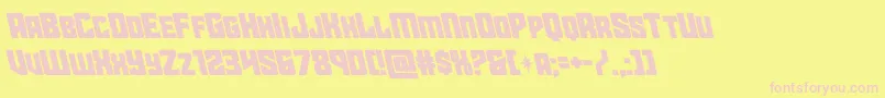 starguardleft-Schriftart – Rosa Schriften auf gelbem Hintergrund