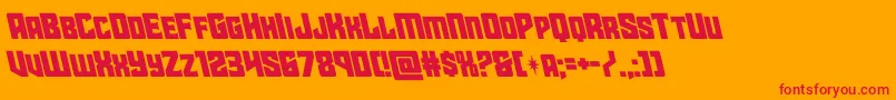 starguardleft-Schriftart – Rote Schriften auf orangefarbenem Hintergrund
