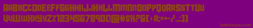 starguardmidcase-Schriftart – Braune Schriften auf violettem Hintergrund