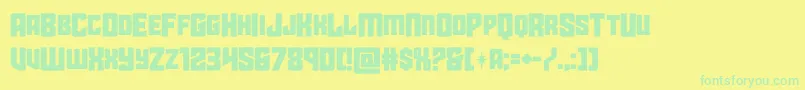 starguardmidcase-Schriftart – Grüne Schriften auf gelbem Hintergrund
