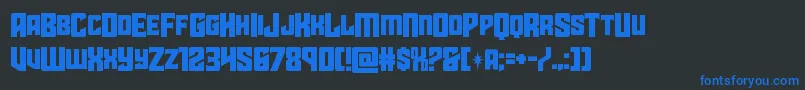 Шрифт starguardmidcase – синие шрифты на чёрном фоне