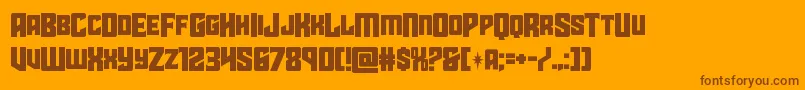 starguardmidcase-fontti – ruskeat fontit oranssilla taustalla