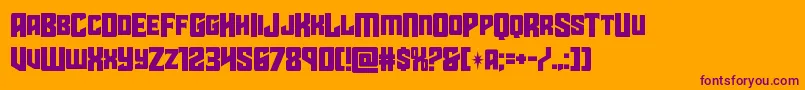 starguardmidcase-fontti – violetit fontit oranssilla taustalla