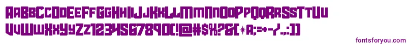 フォントstarguardmidcase – 白い背景に紫のフォント