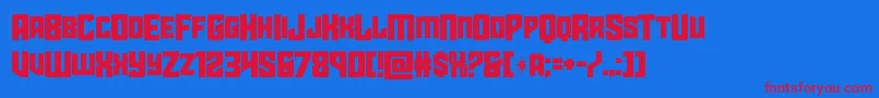 Fonte starguardmidcase – fontes vermelhas em um fundo azul