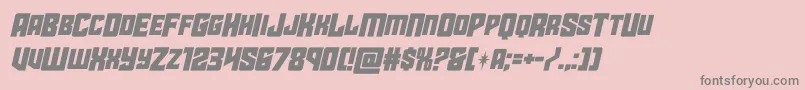 フォントstarguardmidcaseital – ピンクの背景に灰色の文字