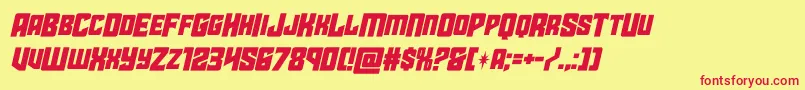 starguardmidcaseital Font – Red Fonts on Yellow Background