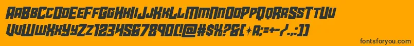 starguardmidcaseital Font – Black Fonts on Orange Background