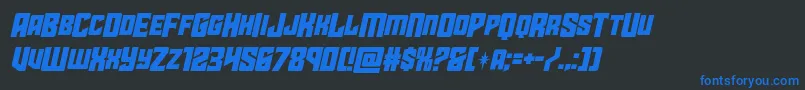 starguardmidcaseital Font – Blue Fonts on Black Background