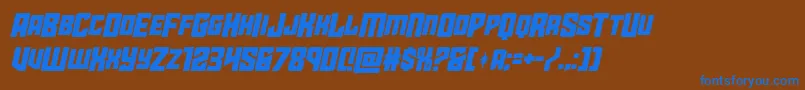 starguardmidcaseital Font – Blue Fonts on Brown Background