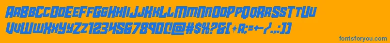 starguardmidcaseital Font – Blue Fonts on Orange Background