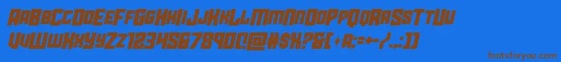 starguardmidcaseital Font – Brown Fonts on Blue Background