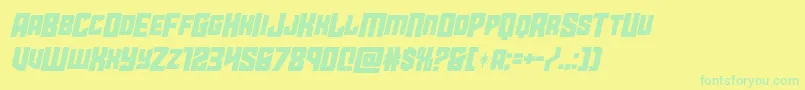 starguardmidcaseital-Schriftart – Grüne Schriften auf gelbem Hintergrund