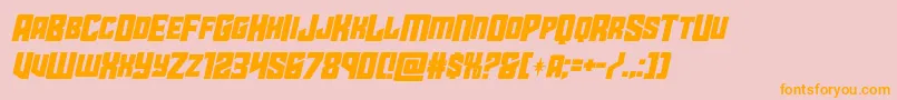starguardmidcaseital Font – Orange Fonts on Pink Background
