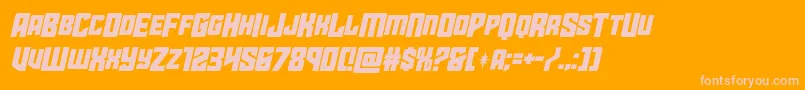 starguardmidcaseital Font – Pink Fonts on Orange Background