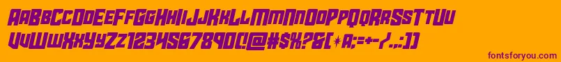 starguardmidcaseital Font – Purple Fonts on Orange Background
