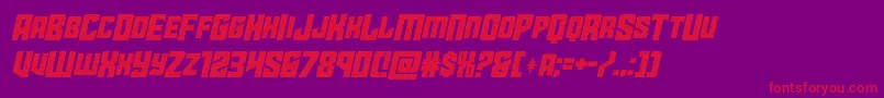 starguardmidcaseital Font – Red Fonts on Purple Background