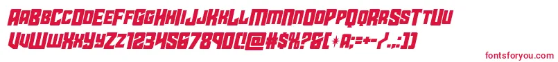 フォントstarguardmidcaseital – 白い背景に赤い文字