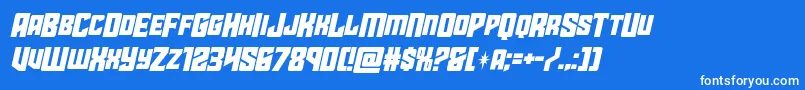 starguardmidcaseital Font – White Fonts on Blue Background