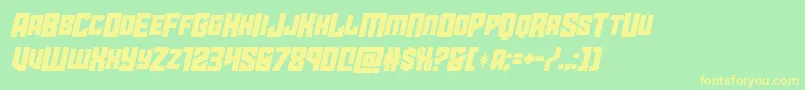 starguardmidcaseital Font – Yellow Fonts on Green Background